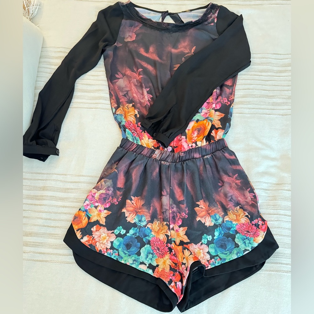 Floral Long Sleeve Romper